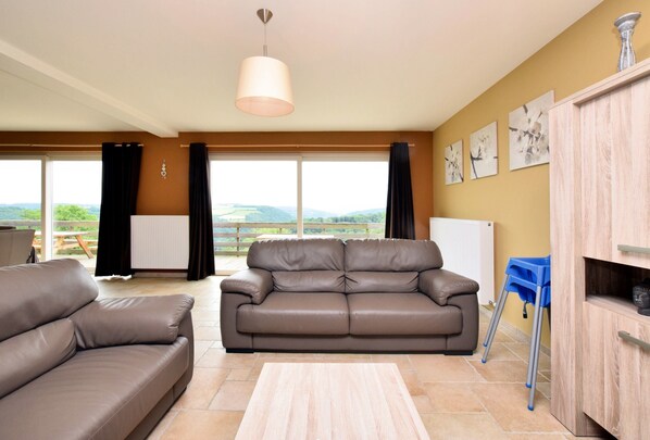 Classic House, Multiple Bedrooms | Living room | DVD player - Stylish Holiday Home in Hastiere With Terrace (Hastiere)