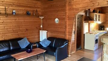 Hus – classic, 4 soverom | Oppholdsrom | Peis og DVD-spiller