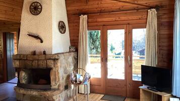 Comfort Apartment, 2 Bedrooms | Living room | Fireplace, DVD player