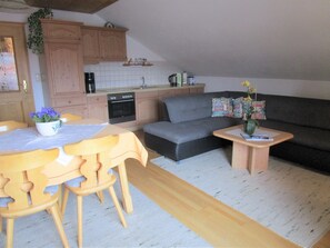Fridge, oven, dishwasher, coffee/tea maker - Apartment in the Allgau With View of the Bavarian Alps (Ingenried)