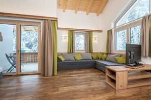 Deluxe-alpehytte - 3 soveværelser | Stue