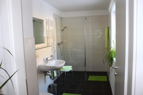 Bathroom - Cosy Apartment in Weissig With Garden (Struppen)