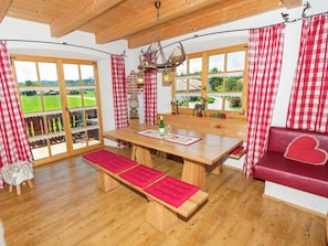Classic Apartment, 3 Bedrooms | Dining - Alluring Holiday Home in Ubersee With Whirlpool (Uebersee)