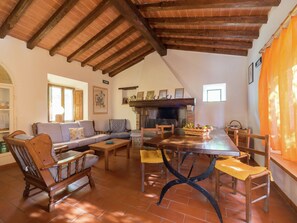 Comfort Chalet, 2 Bedrooms | Living room | Fireplace - Lovely Holiday Home With Private Pool (San Marcello Piteglio)