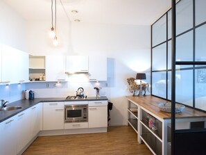 Classic Apartment, 2 Bedrooms | Private kitchen | Fridge, oven, dishwasher, coffee/tea maker