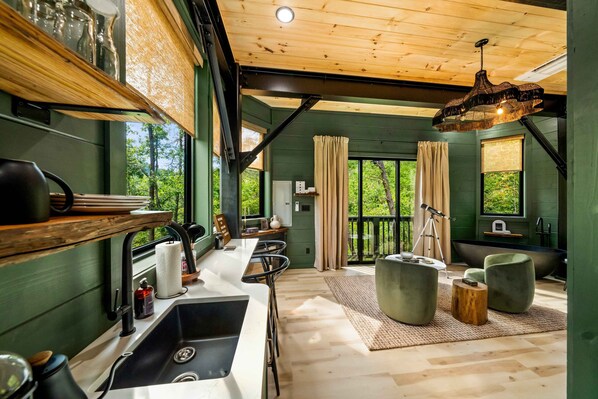Interior - Stargazing Treehouse - Hot Tub 35 feet in the air! (Sevierville)