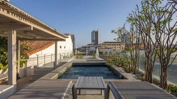 Indoor pool, outdoor pool, sun loungers