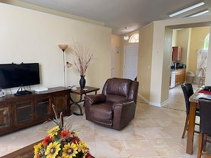 Smart TV, DVD player, books