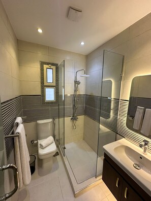 Shower, hair dryer, slippers, towels - Radiant Pyramids View (Giza)