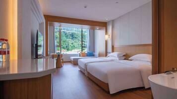 Habitación superior, 2 camas individuales, no fumadores, vistas a la montaña | Ropa de cama de alta calidad y edredones de plumas