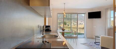 Fridge, microwave, stovetop, dishwasher