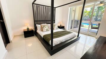 Family Apartment, 2 Bedrooms, Pool View, Ground Floor | 2 bedrooms, premium bedding, down comforters, individually furnished
