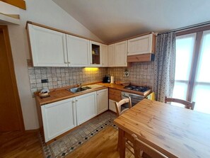 Private kitchen - Bright one-bedroom apartment with panoramic view terrace (Chiesa In Valmalenco)