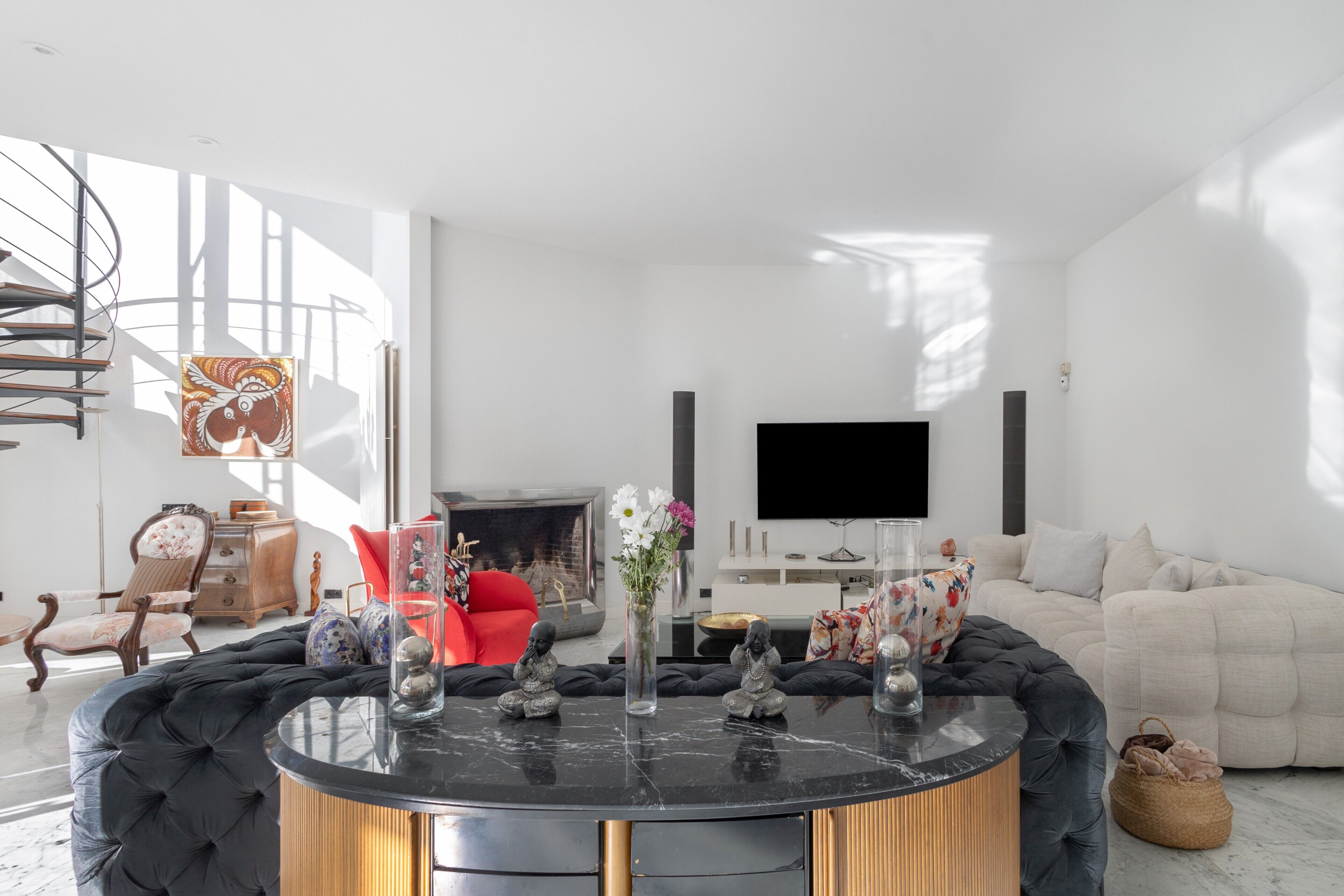 TV, fireplace, stereo