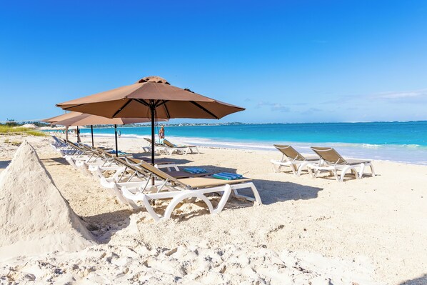 Sun loungers, beach towels
