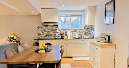 Central Cozy Stay- near C-train, office space, quiet, 2BR, sleeps 6
