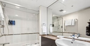 Hair dryer, towels