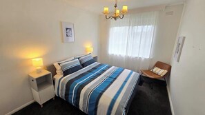 2 bedrooms, iron/ironing board, WiFi, bed sheets