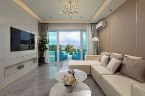 Suite presidencial, 2 habitaciones, balcón, vistas al mar | Vistas desde la habitación