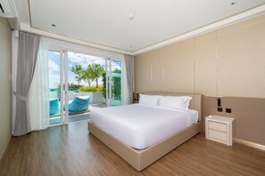 Suite présidentielle, 2 chambres, balcon, vue sur la mer | Literie de qualité, bureau, système d’insonorisation