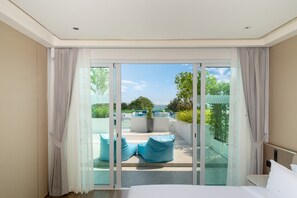 Suite presidencial, 2 habitaciones, balcón, vistas al mar | Terraza o patio