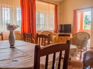 Villa, Balcony, Pool View | Living area | 40-inch LCD TV with cable channels - Villa Nass (Flic-en-Flac)