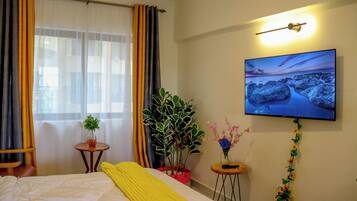 1 habitación, tabla de planchar con plancha, wifi gratis y ropa de cama