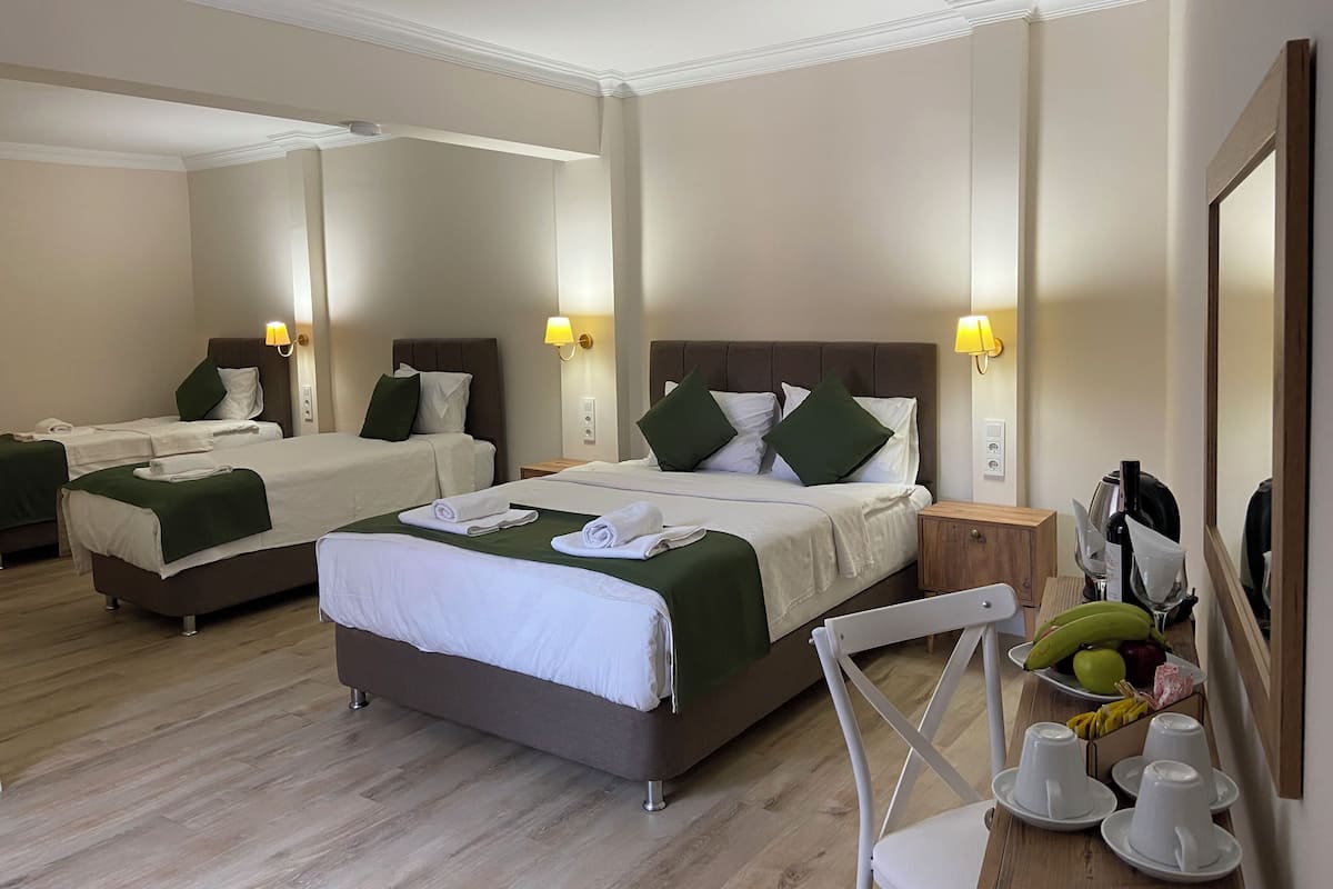Premium bedding, minibar, desk, laptop workspace