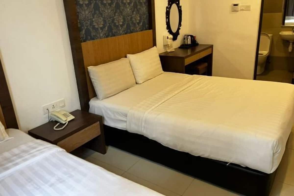 Desk, free WiFi, bed sheets