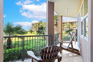 Terrace/patio - Mediterranea 214E - Miramar Beach! Gulf Views! Private Beach! Community Pool! (Miramar Beach)