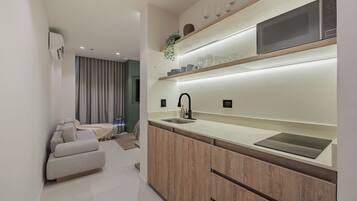 Een koelkast, een microgolfoven