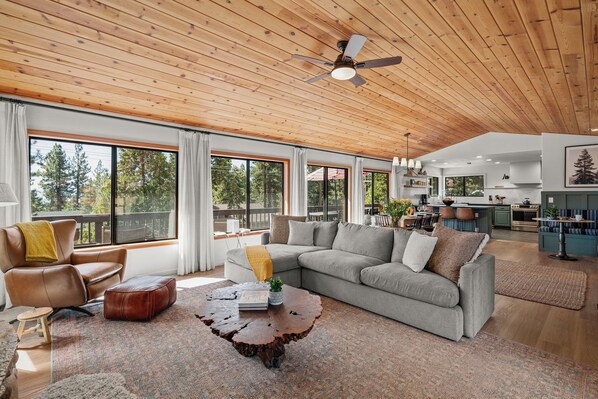 スマートテレビ、暖炉、書庫、ステレオ