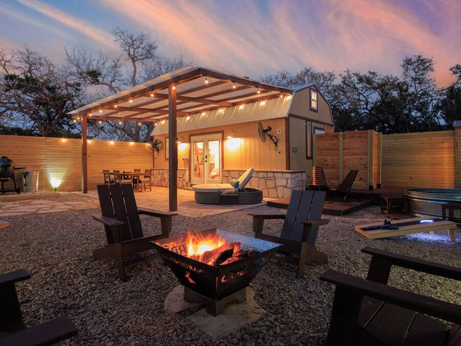 Luksusvilla, bakgårdsutsikt | Terrasse/patio