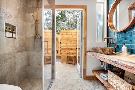 Luxury Villa, Courtyard View | Bathroom. Romantic Luxury Retreat-hot/cold pool & sauna