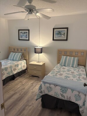 2 bedrooms, bed sheets