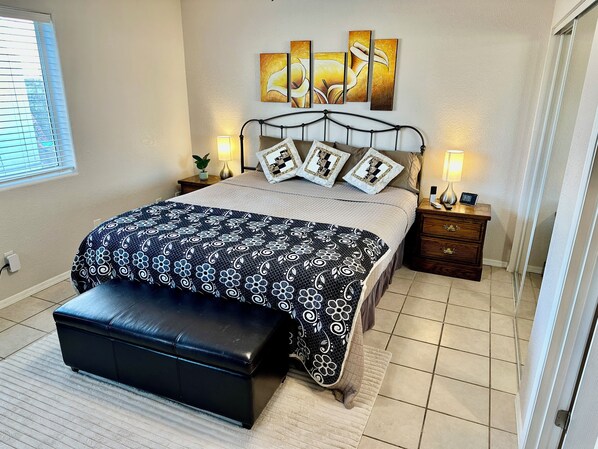 2 bedrooms, iron/ironing board, WiFi, bed sheets