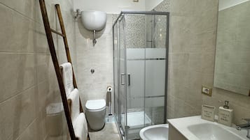 Regadera, secadora de cabello, bidet, toallas