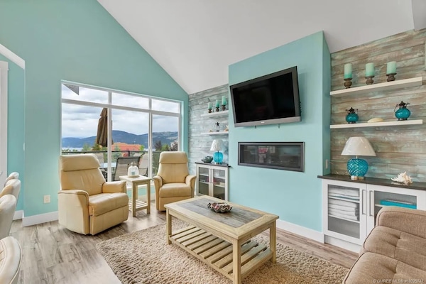 Smart TV, fireplace, DVD player