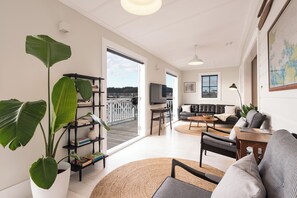 Living area - The Landing Overwater. Bay of Islands, NZ. (Opua)