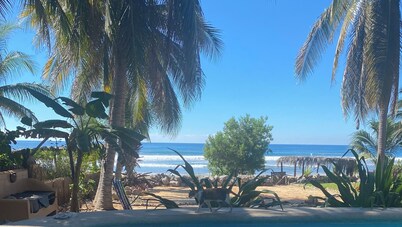 Casa Pelicanos is a private beachfront home with pool. Short walk to town.
