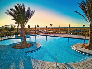 Outdoor pool, a heated pool