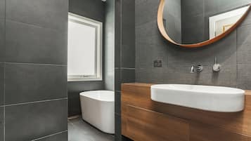Shower, towels, soap