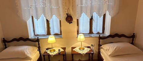 Camera Comfort con letto matrimoniale o 2 letti singoli, 2 letti singoli, bagno privato, vista città | Biancheria da letto ipoallergenica, copriletto in piuma