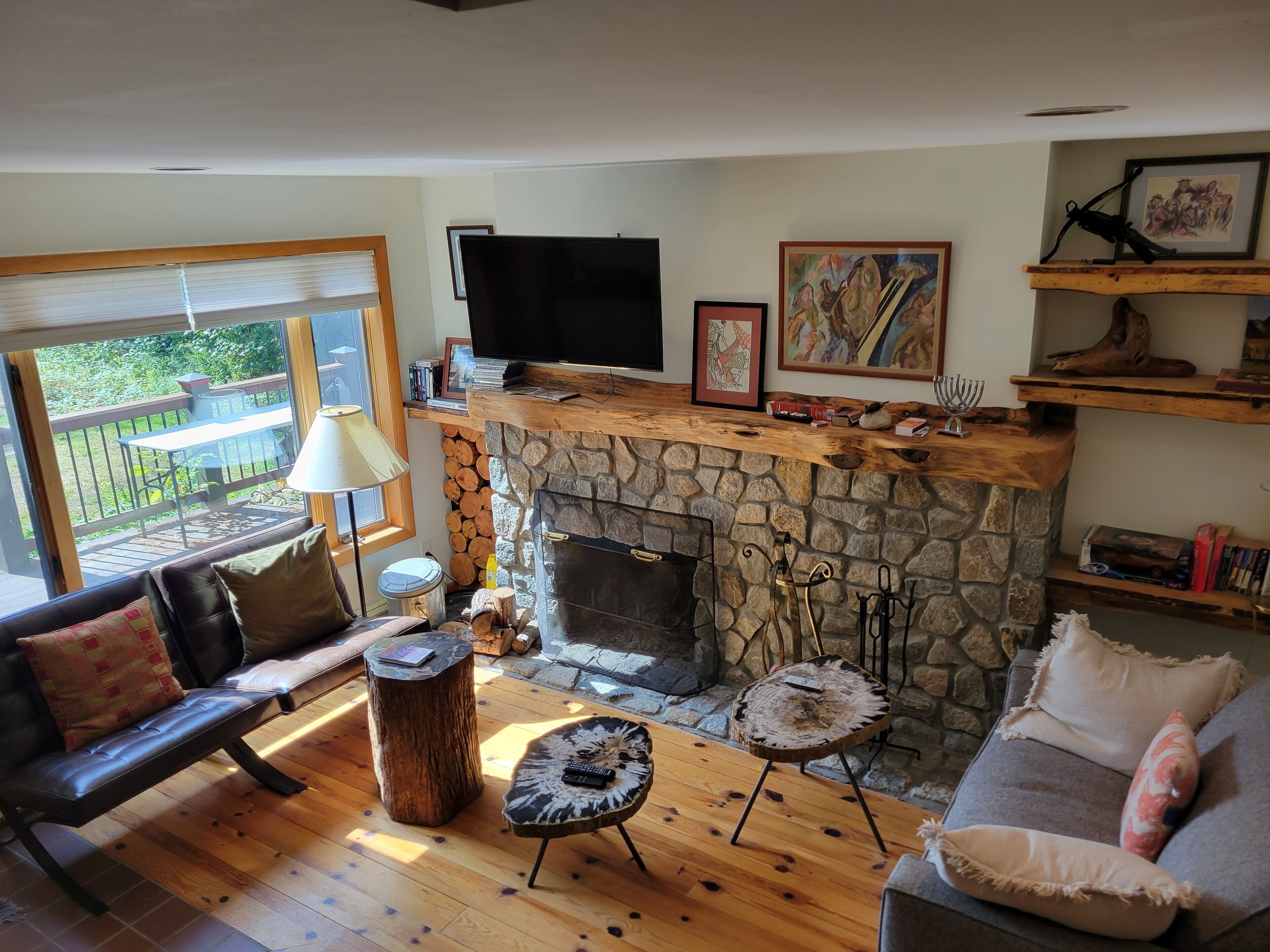 电视、壁炉、书、影片库