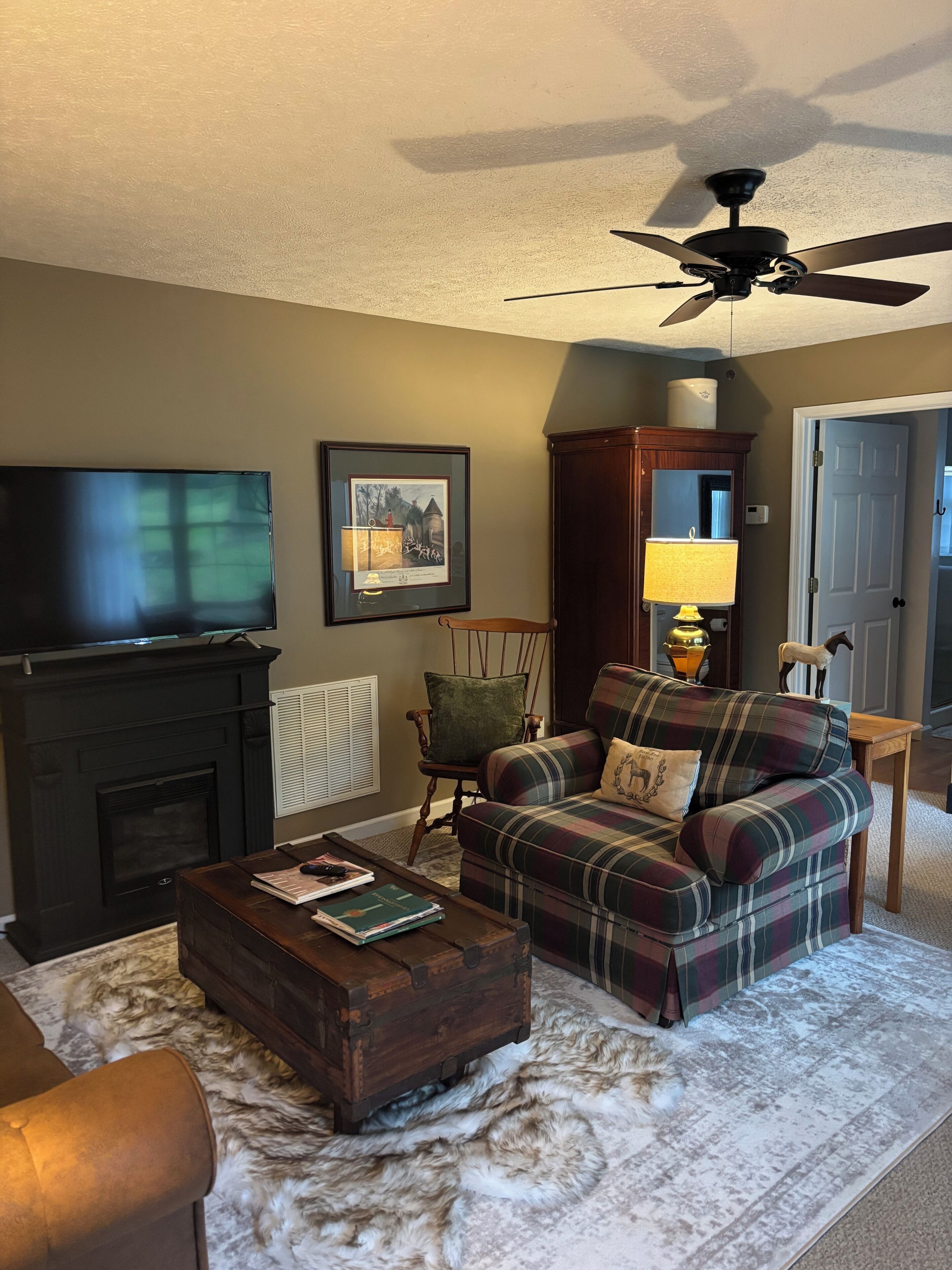 Smart TV, fireplace