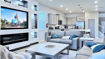 TV connectée, cheminée