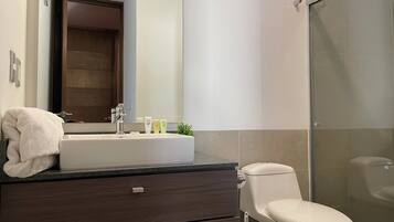 シャワー、ヘアドライヤー、タオル