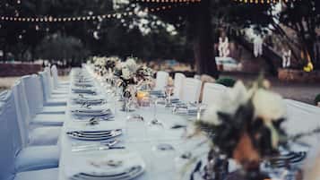 Outdoor banquet area