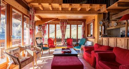 Chalet Les Menuires Val Thorens avec vue sur les montagnes, terrasse privée et Wi-Fi