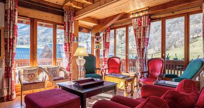 Chalet Les Menuires Val Thorens avec vue sur les montagnes, terrasse privée et Wi-Fi